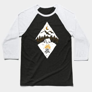 Camping in Snow Baseball T-Shirt